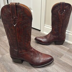 Dan Post Winston Genuine Lizard Exotic Tan Western Cowboy Boots
